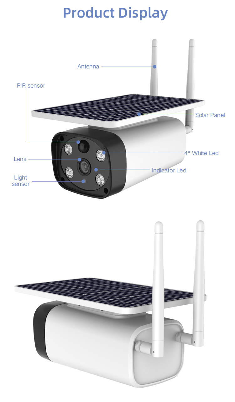 2MP HD 4g wifi solar IP camera infrared vision outdoor